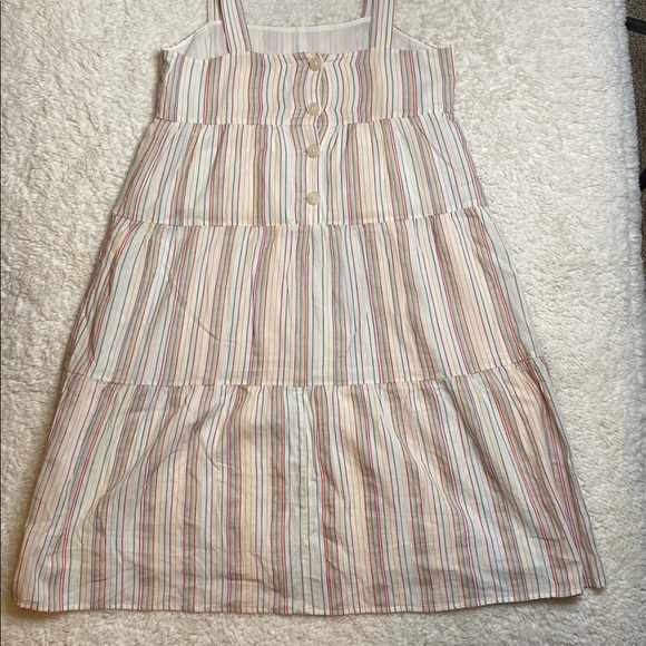 Madewell Rainbow Striped Midi-Dress with buttons - Picture 2 of 12
